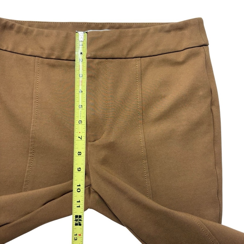Anthropologie The Essential Slim Ponte Knit Ankle Zip Skinny Pants Size 4 Brown - Picture 11 of 16